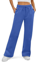 Womens Sweatpants Fleece Wide Leg Lined Baggy Lounge Sweat Pants Cotton Straight Leg High Waisted Comfort Casual Warm Fall Winter Workout Gym