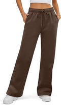 Womens Sweatpants Fleece Wide Leg Lined Baggy Lounge Sweat Pants Cotton Straight Leg High Waisted Comfort Casual Warm Fall Winter Workout Gym