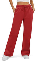 Womens Sweatpants Fleece Wide Leg Lined Baggy Lounge Sweat Pants Cotton Straight Leg High Waisted Comfort Casual Warm Fall Winter Workout Gym