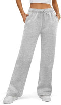 Womens Sweatpants Fleece Wide Leg Lined Baggy Lounge Sweat Pants Cotton Straight Leg High Waisted Comfort Casual Warm Fall Winter Workout Gym